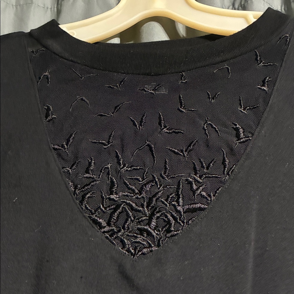 Black dress with Embroidered Bat Detail